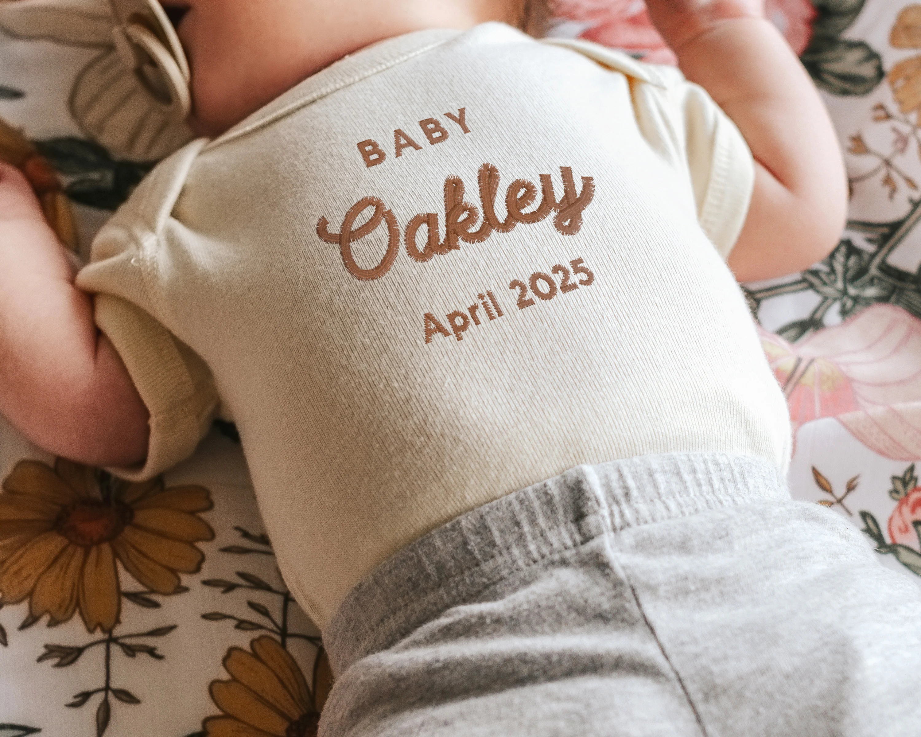 Baby Name Reveal Embroidered Bodysuit - Image 3