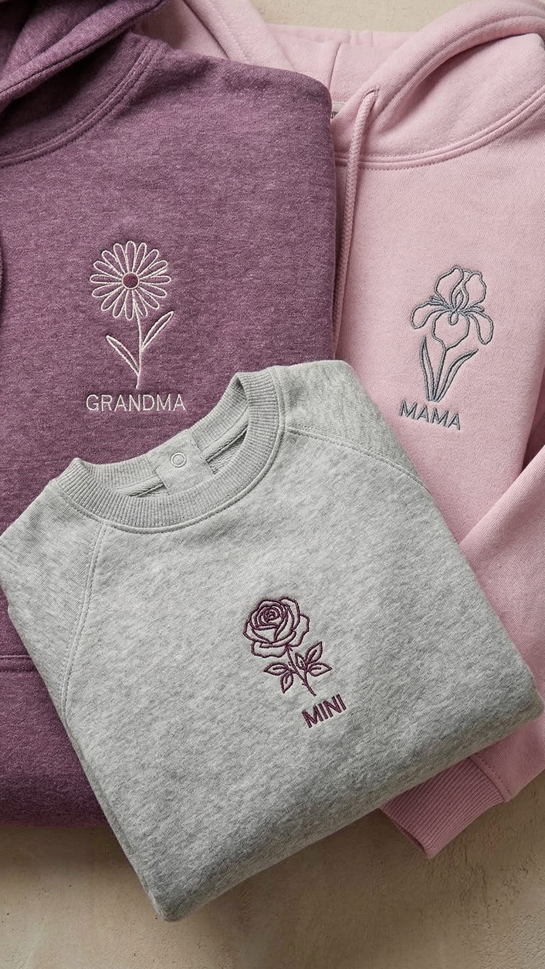 Birth Month Flower Embroidered Sweatshirt - Adult - Image 3