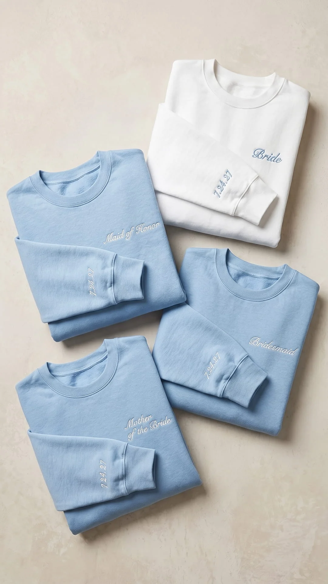 Bridal Party Script Embroidered Sweatshirt | Script Title & Sleeve Bridesmaid Gift - Image 4