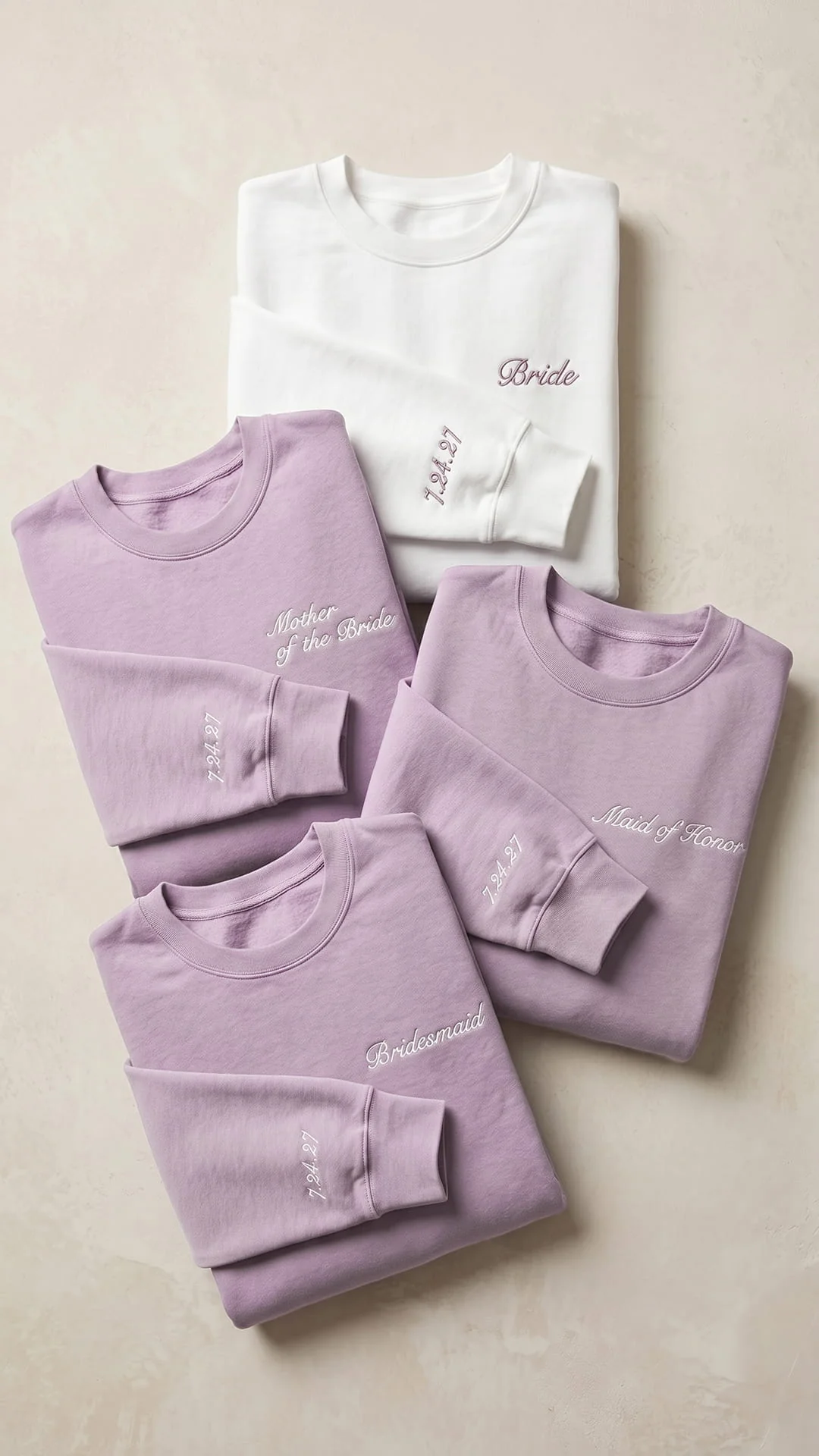 Bridal Party Script Embroidered Sweatshirt | Script Title & Sleeve Bridesmaid Gift - Image 8