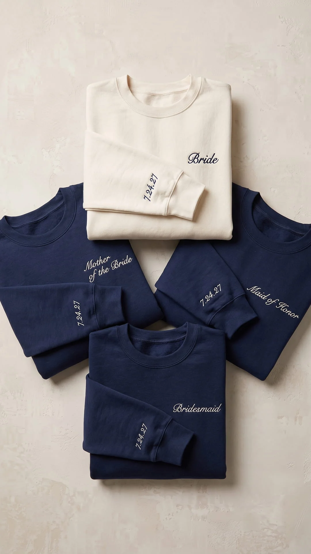 Bridal Party Script Embroidered Sweatshirt | Script Title & Sleeve Bridesmaid Gift - Image 9