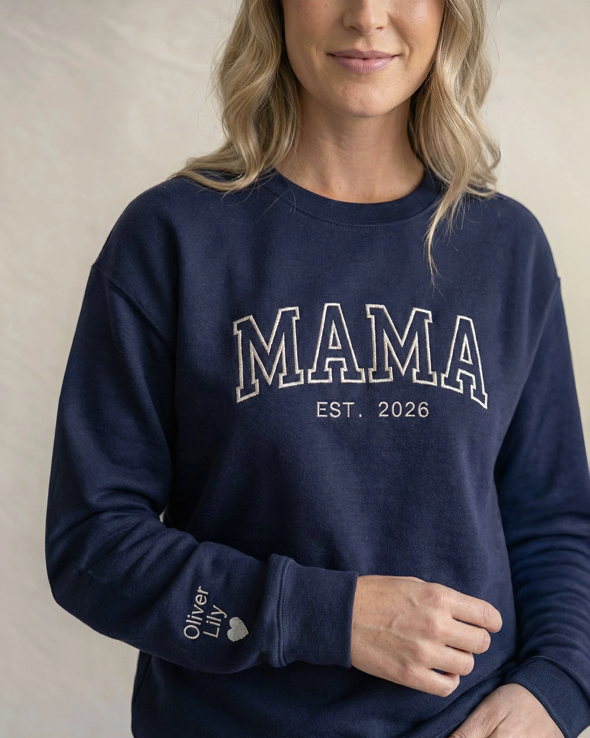 Classic Varsity Mama Embroidered Sweatshirt - Image 3