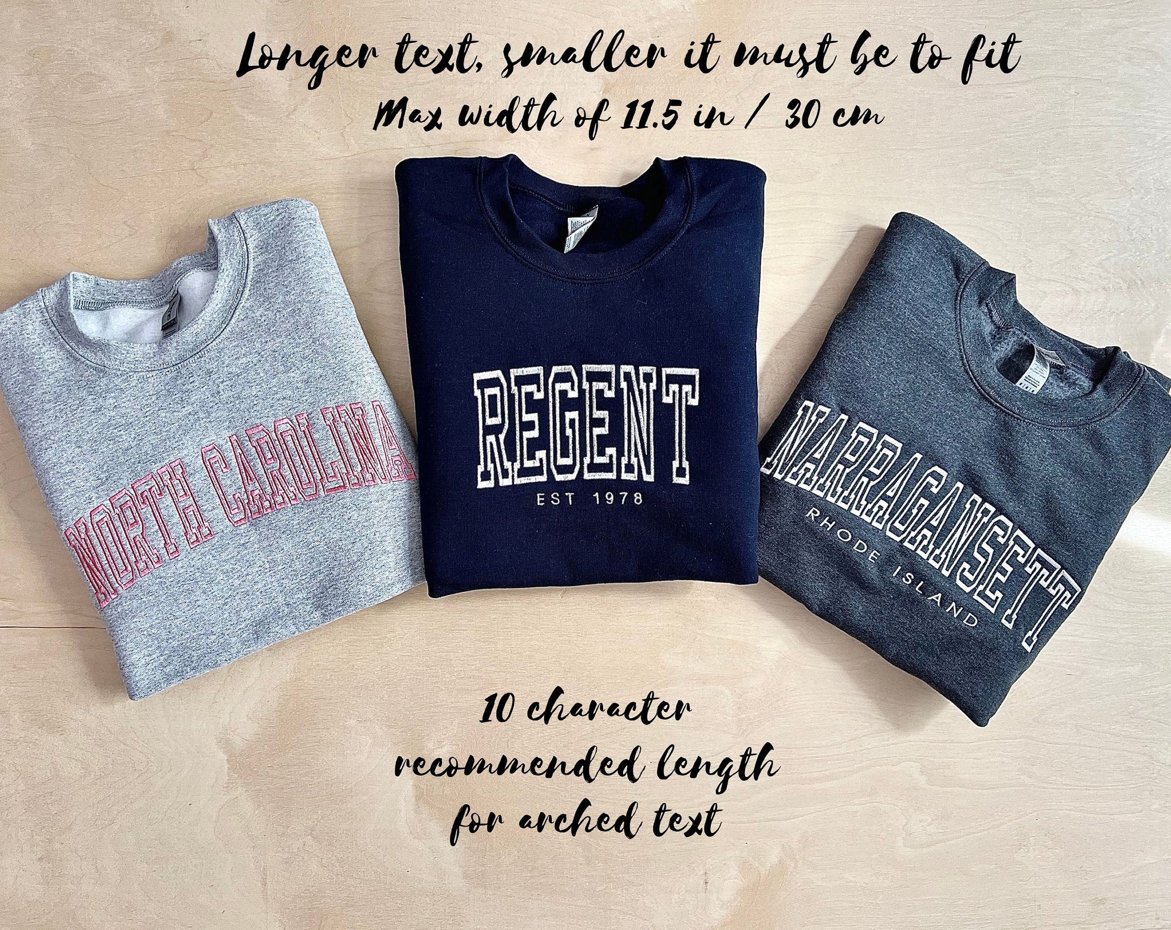 Custom Embroidered Athletic Font Sweatshirt - Image 3