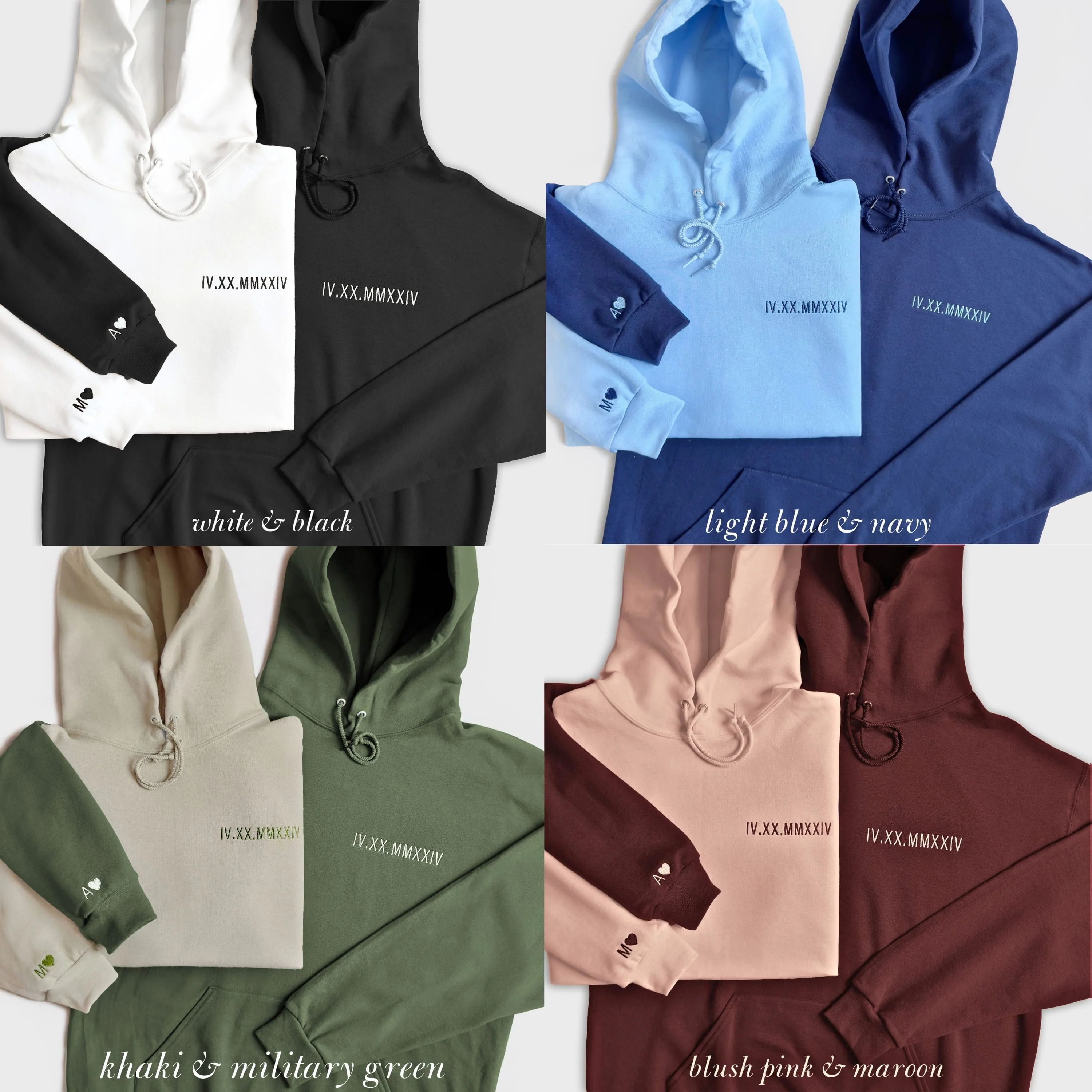 Custom Embroidered Roman Numeral Hoodie - Image 6