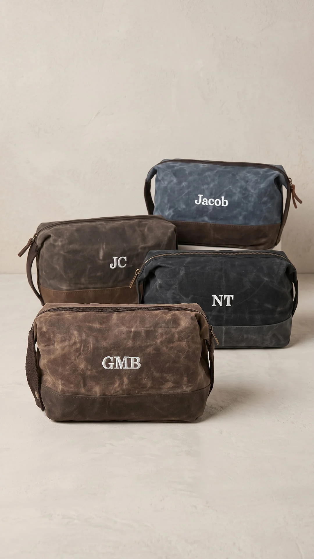 Waxed Dopp Kit | Groomsmen Travel Gift