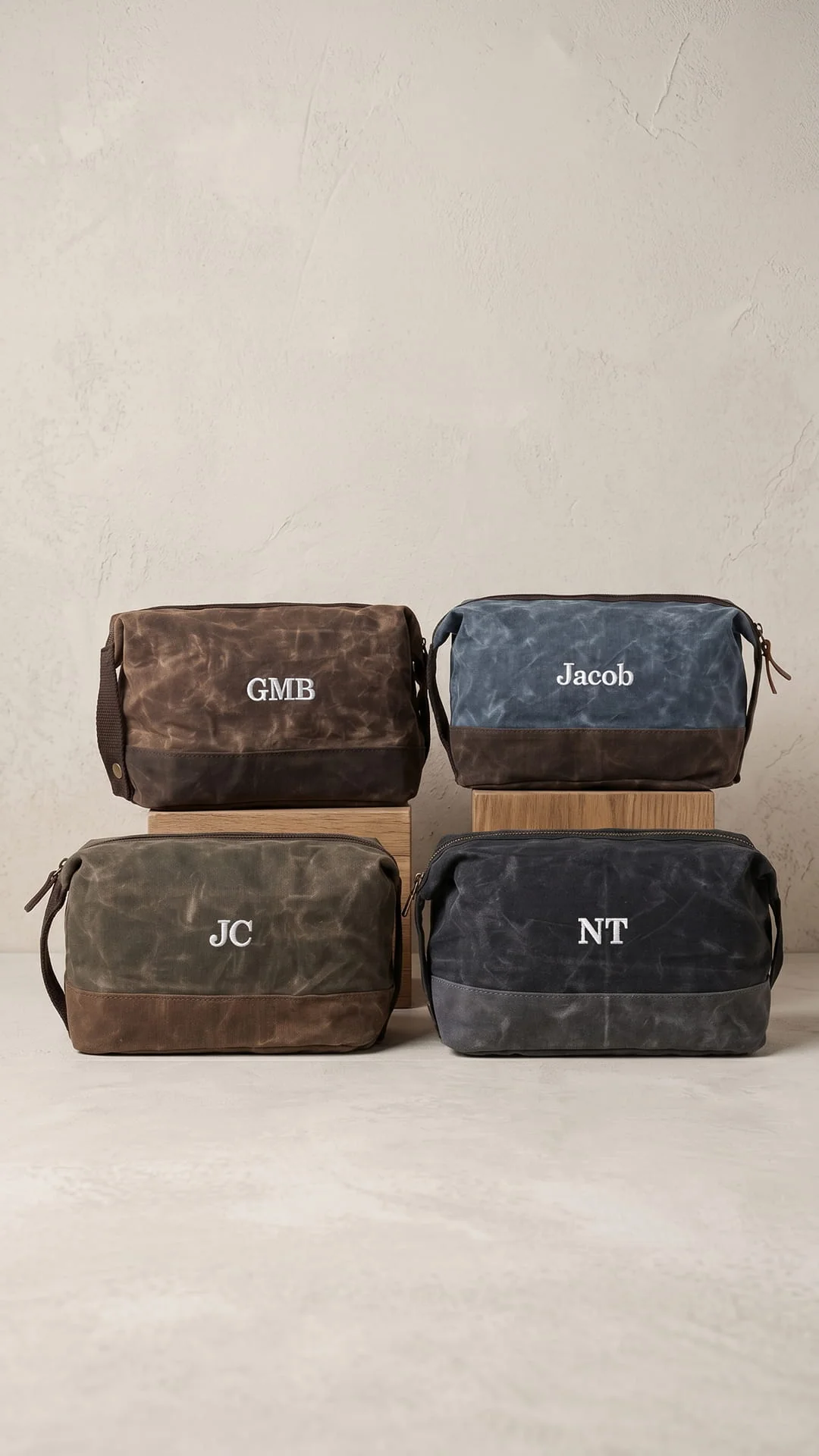 Waxed Dopp Kit | Groomsmen Travel Gift - Image 2