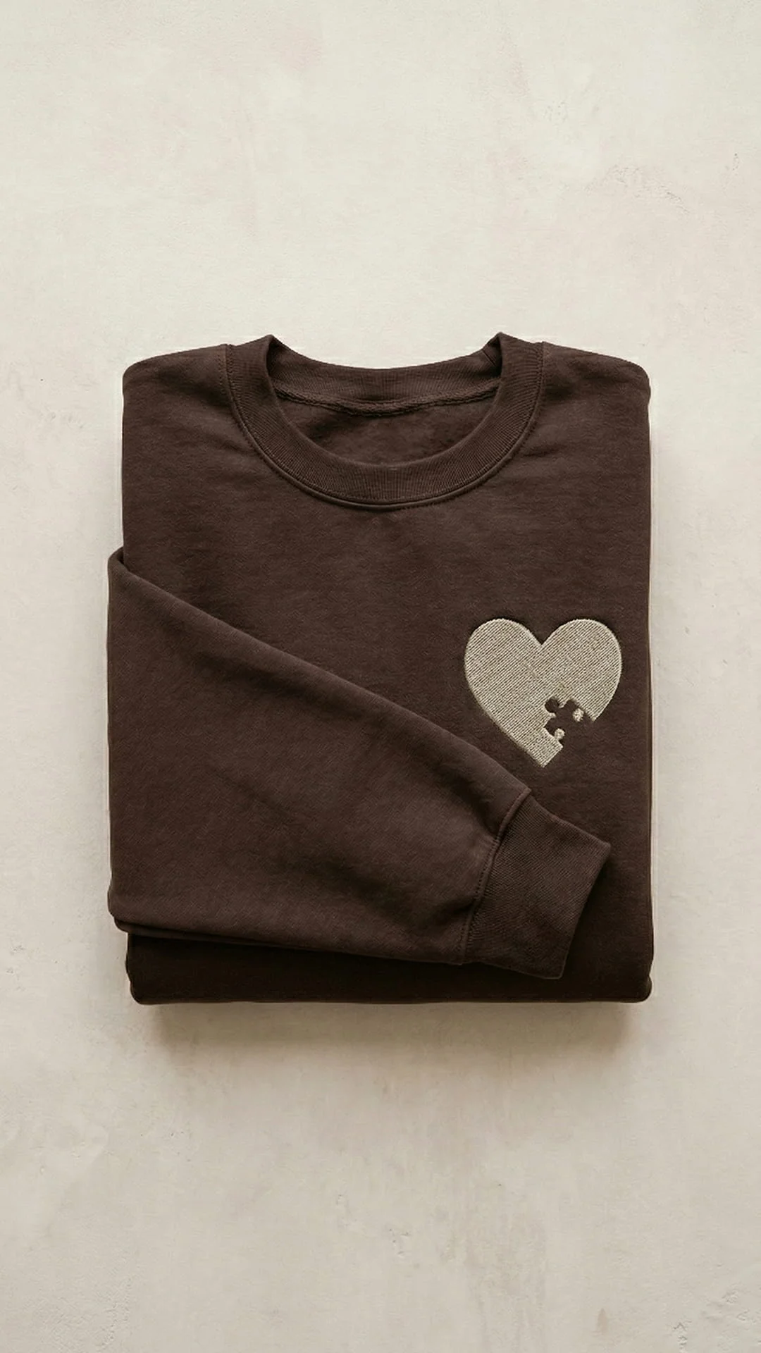 Mama & Mini Puzzle Piece Embroidered Set | Adult Heart Sweatshirt - Image 9