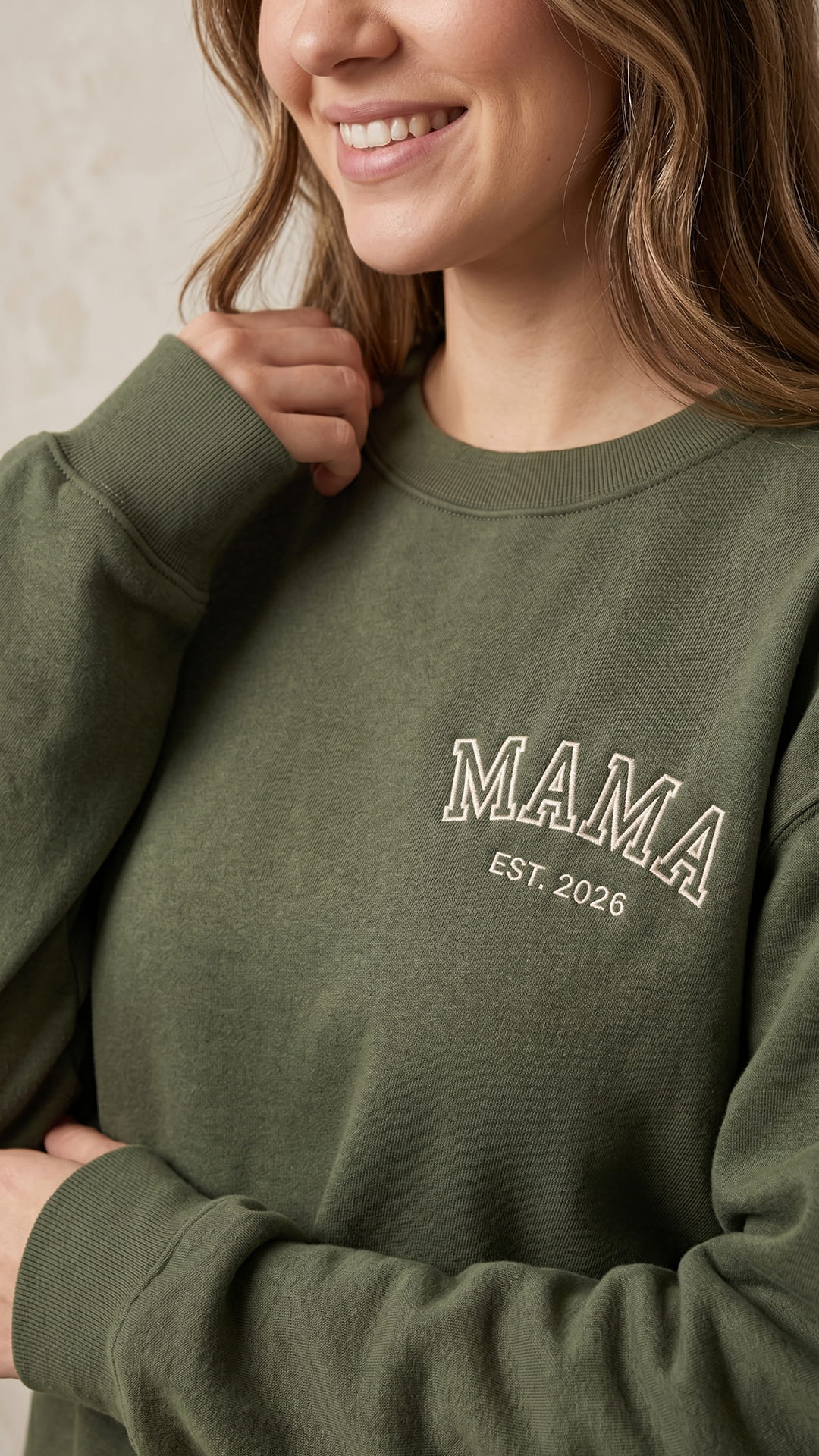 Mama’s Boy Embroidered Set | Adult Mama Est. Sweatshirt - Image 3