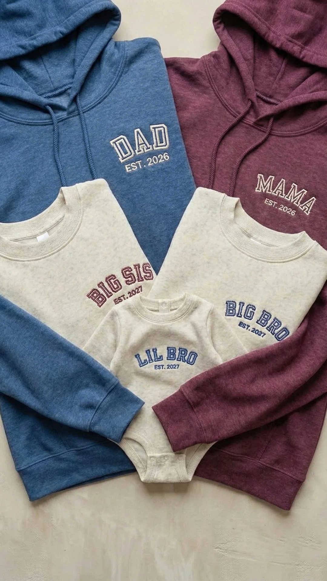 Matching Family Sweatshirts | Personalized Mama, Dad, Sibling & Baby Titles, Est. Years - Adult - Image 3