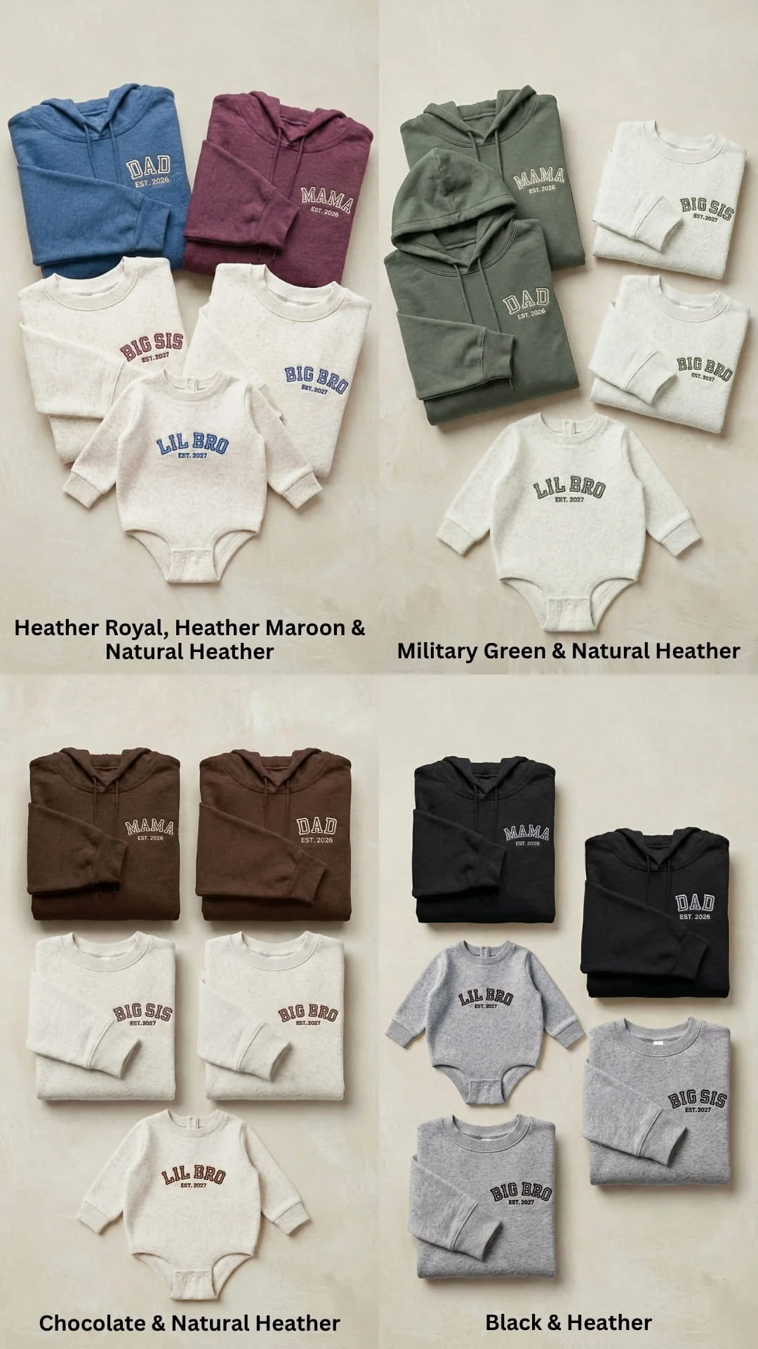 Matching Family Sweatshirts | Personalized Mama, Dad, Sibling & Baby Titles, Est. Years - Adult - Image 8