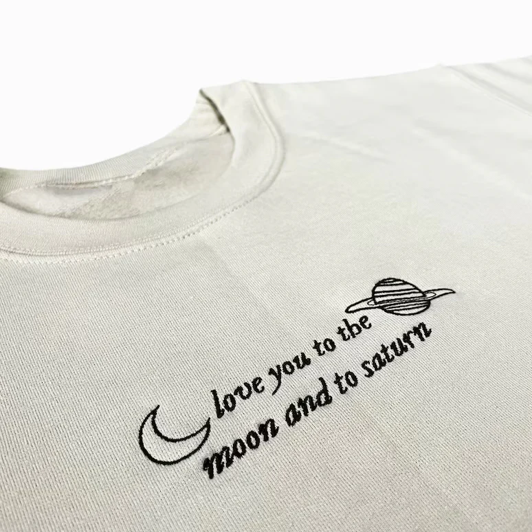Moon & Saturn Embroidered Sweatshirt - Image 4