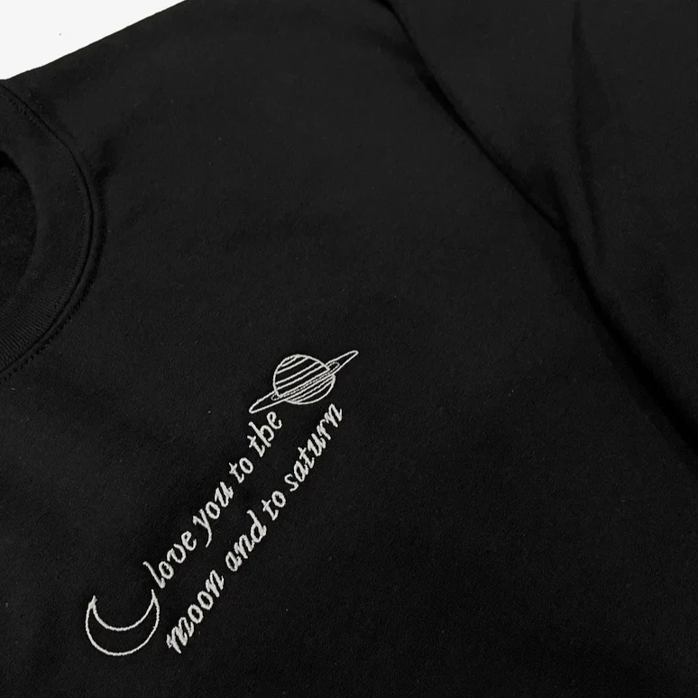 Moon & Saturn Embroidered Sweatshirt - Image 6