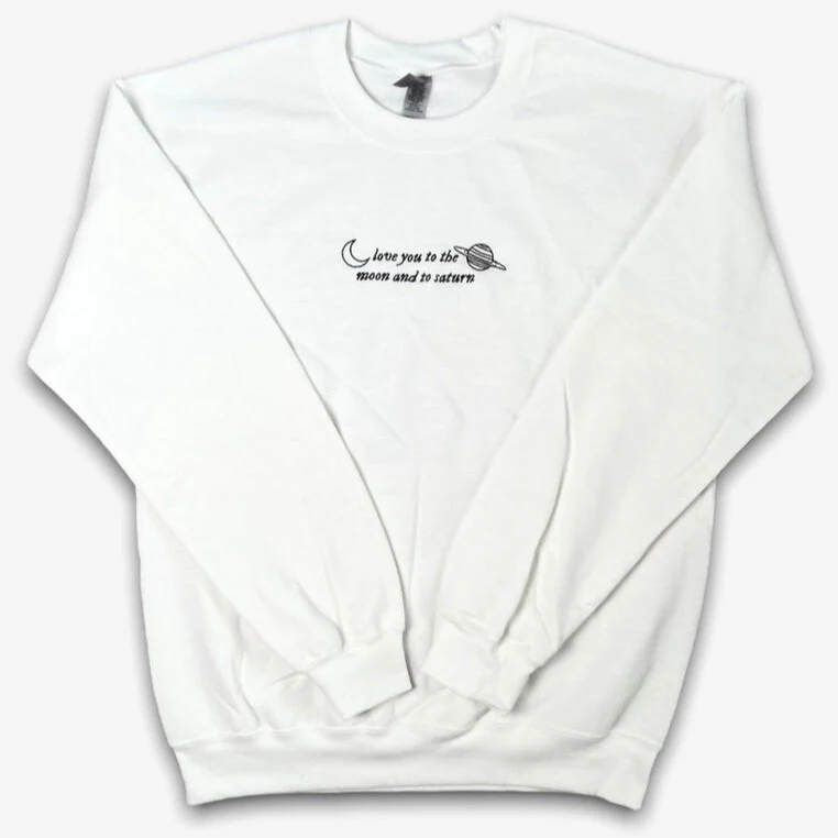Moon & Saturn Embroidered Sweatshirt - Image 7