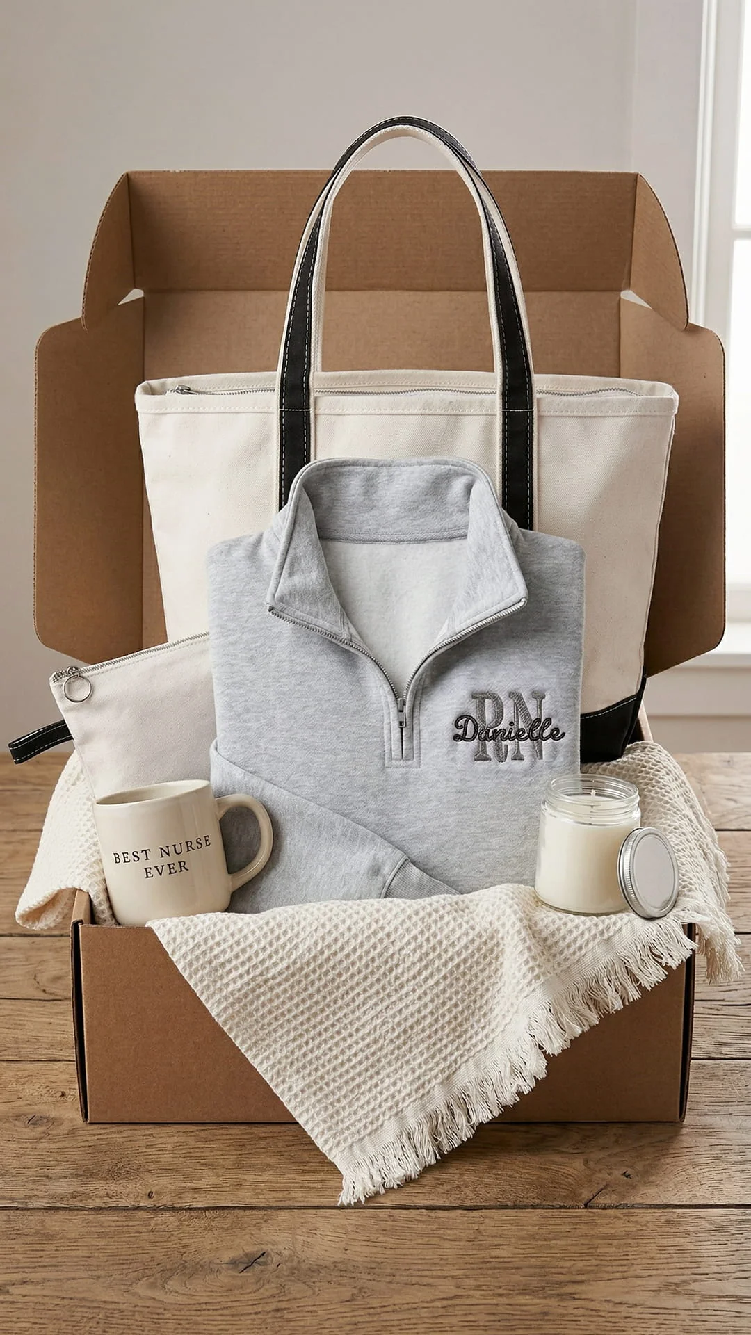 Custom Embroidered Nurse Gift Box | Custom Embroidered Quarter-Zip - Image 9