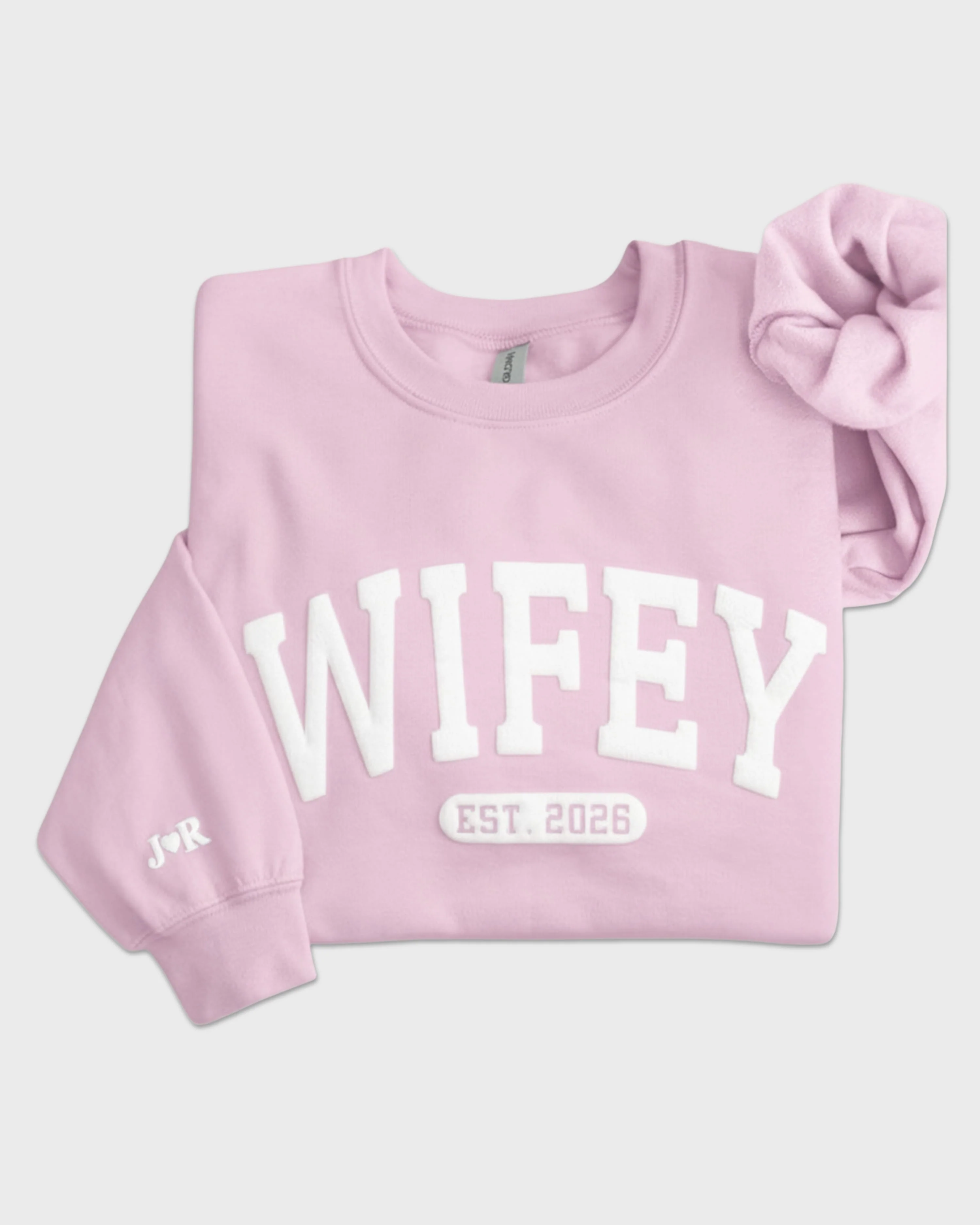 Personalized Wifey Embossed Sweatshirt - Image 11
