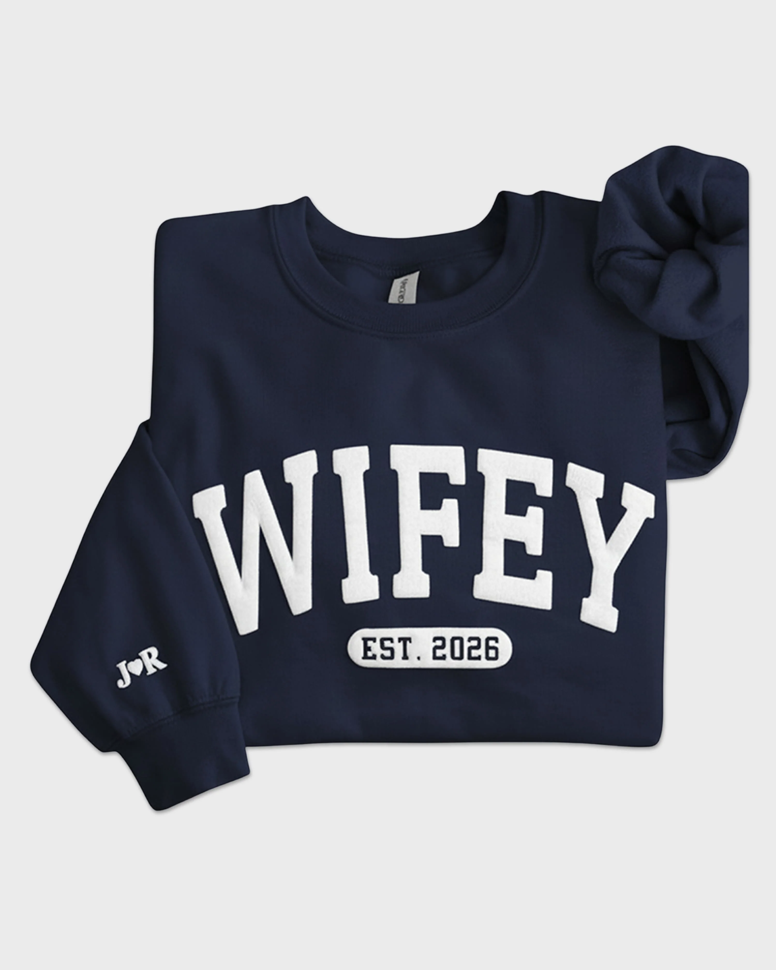 Personalized Wifey Embossed Sweatshirt - Image 13