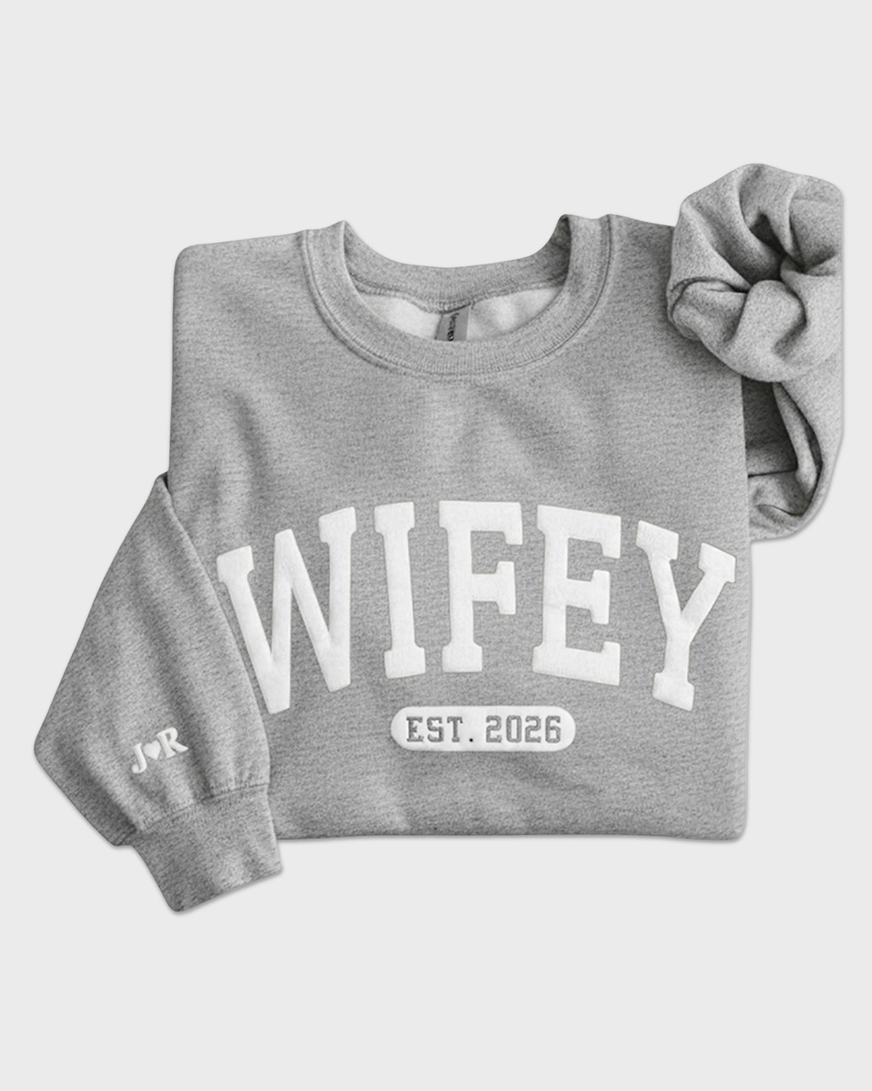 Personalized Wifey Embossed Sweatshirt - Image 14