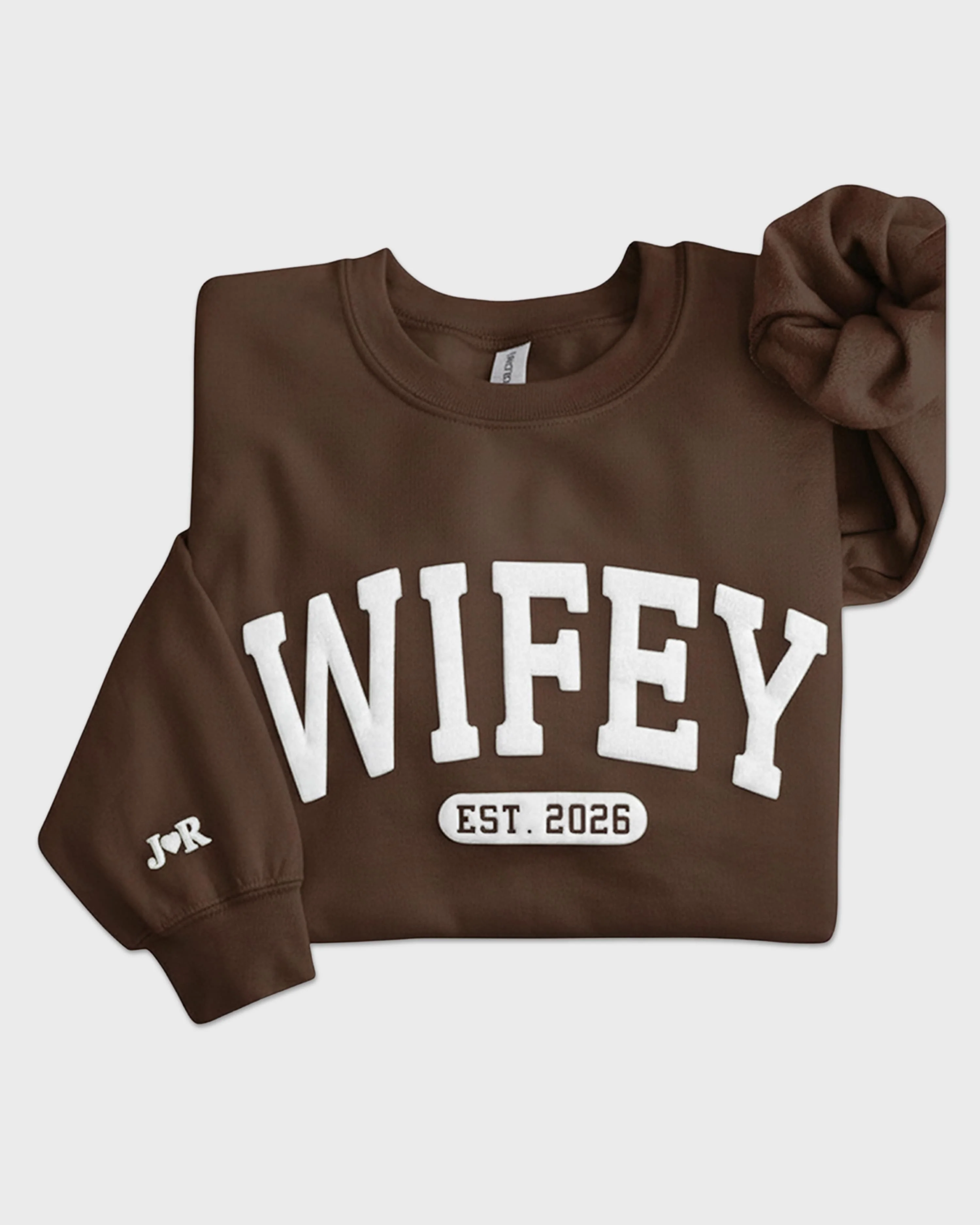 Personalized Wifey Embossed Sweatshirt - Image 8