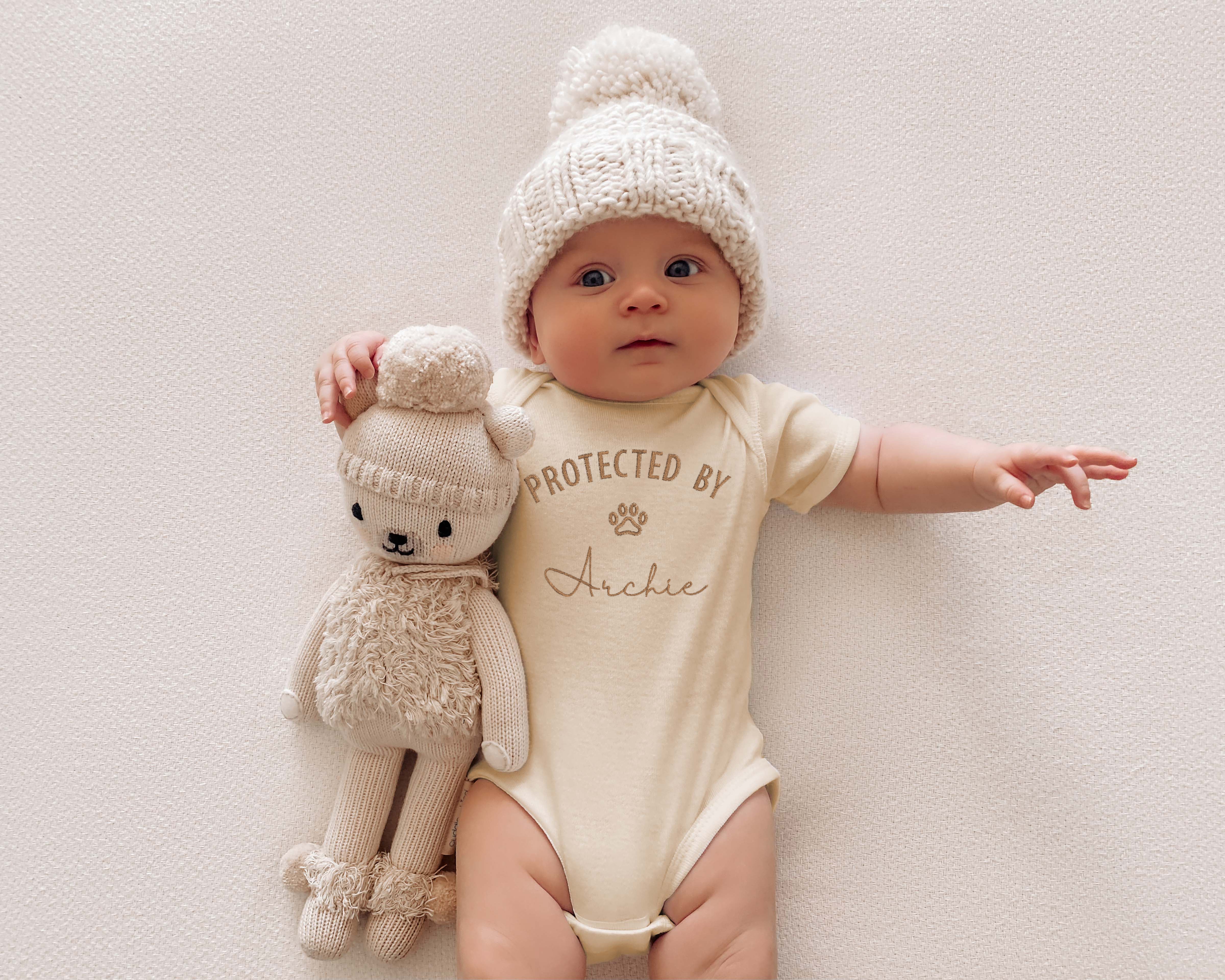 Protected by Dog Embroidered Bodysuit - Image 4