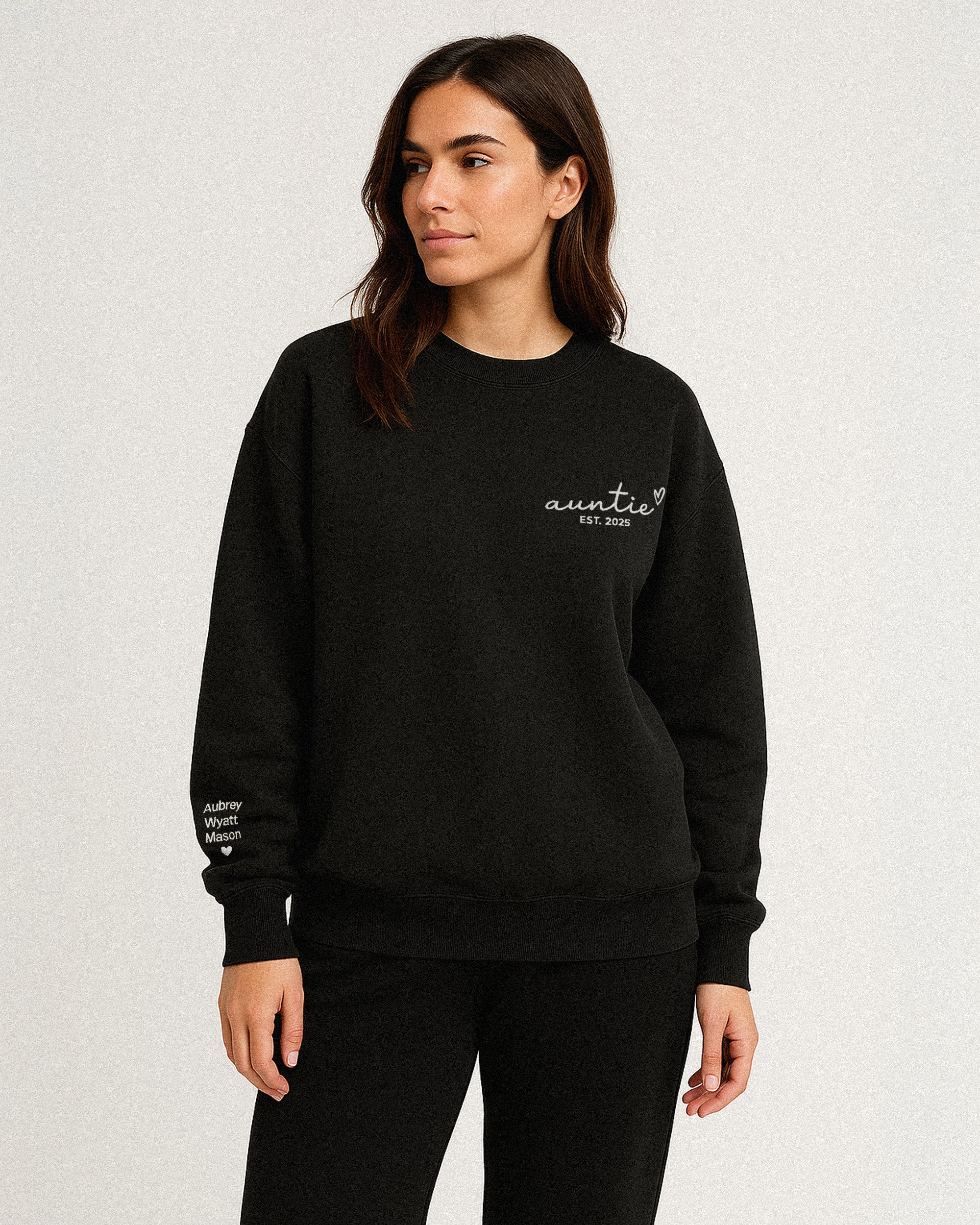 Script Auntie Embroidered Sweatshirt - Image 3