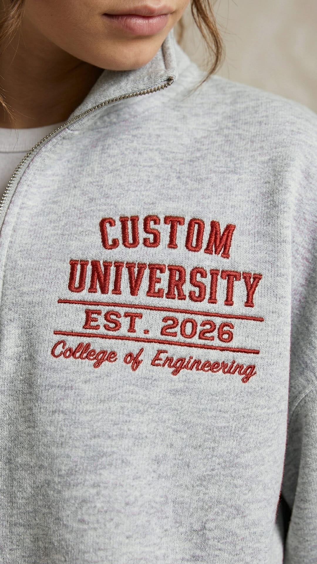 Custom University Embroidered Quarter-Zip - Image 3