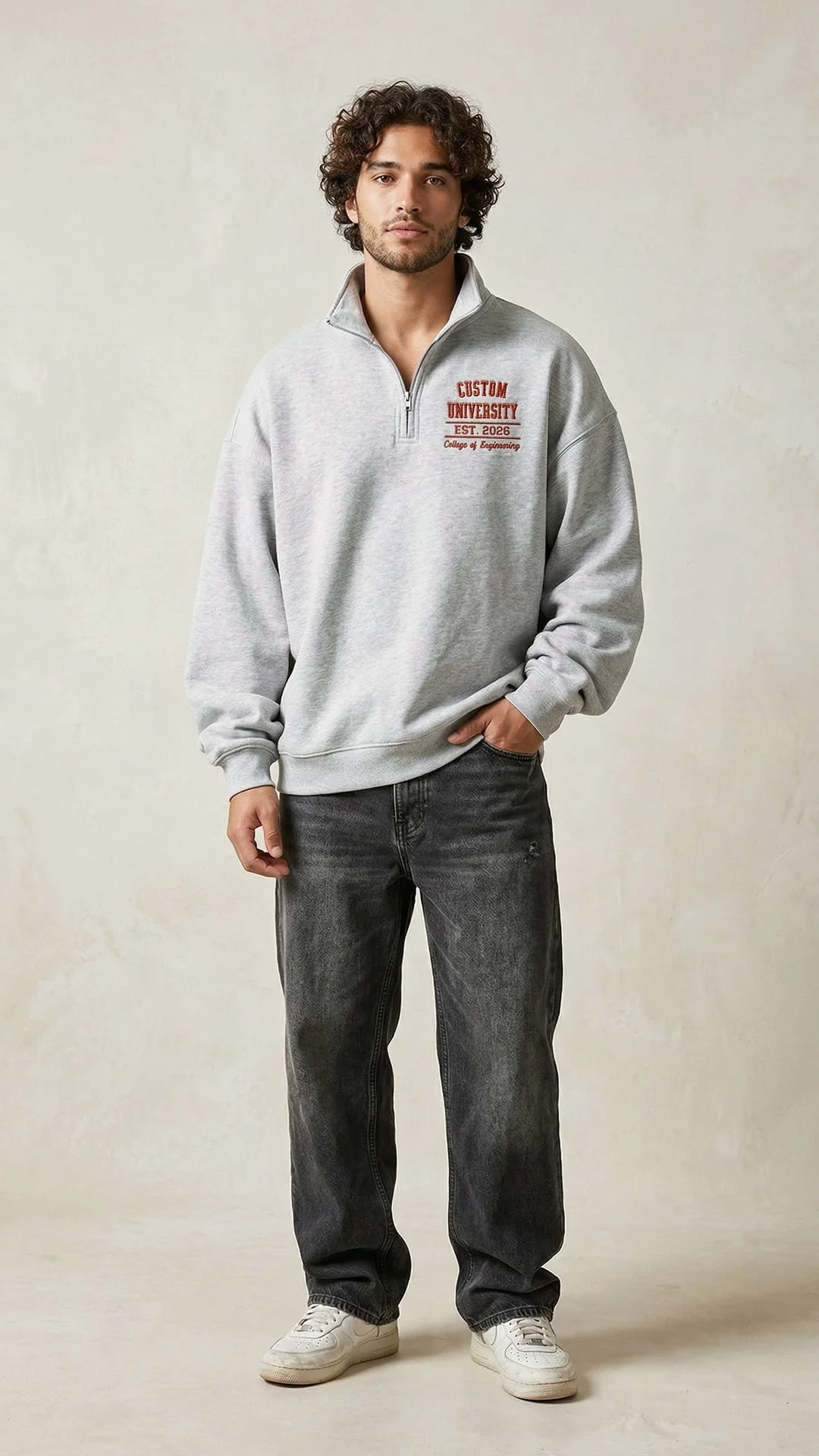 Custom University Embroidered Quarter-Zip - Image 4