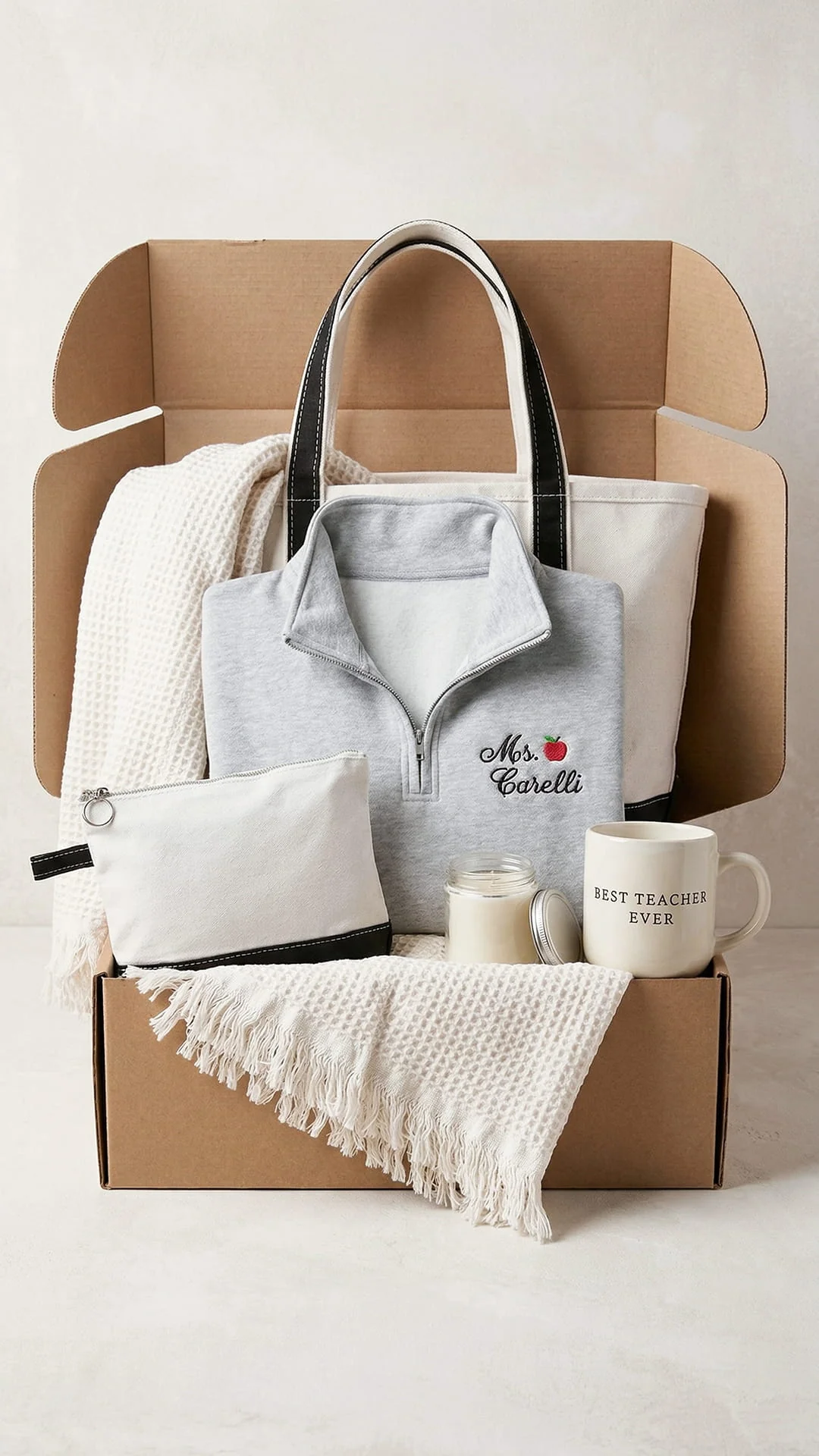 Teacher Gift Box with Custom Embroidered Quarter-Zip - Image 18