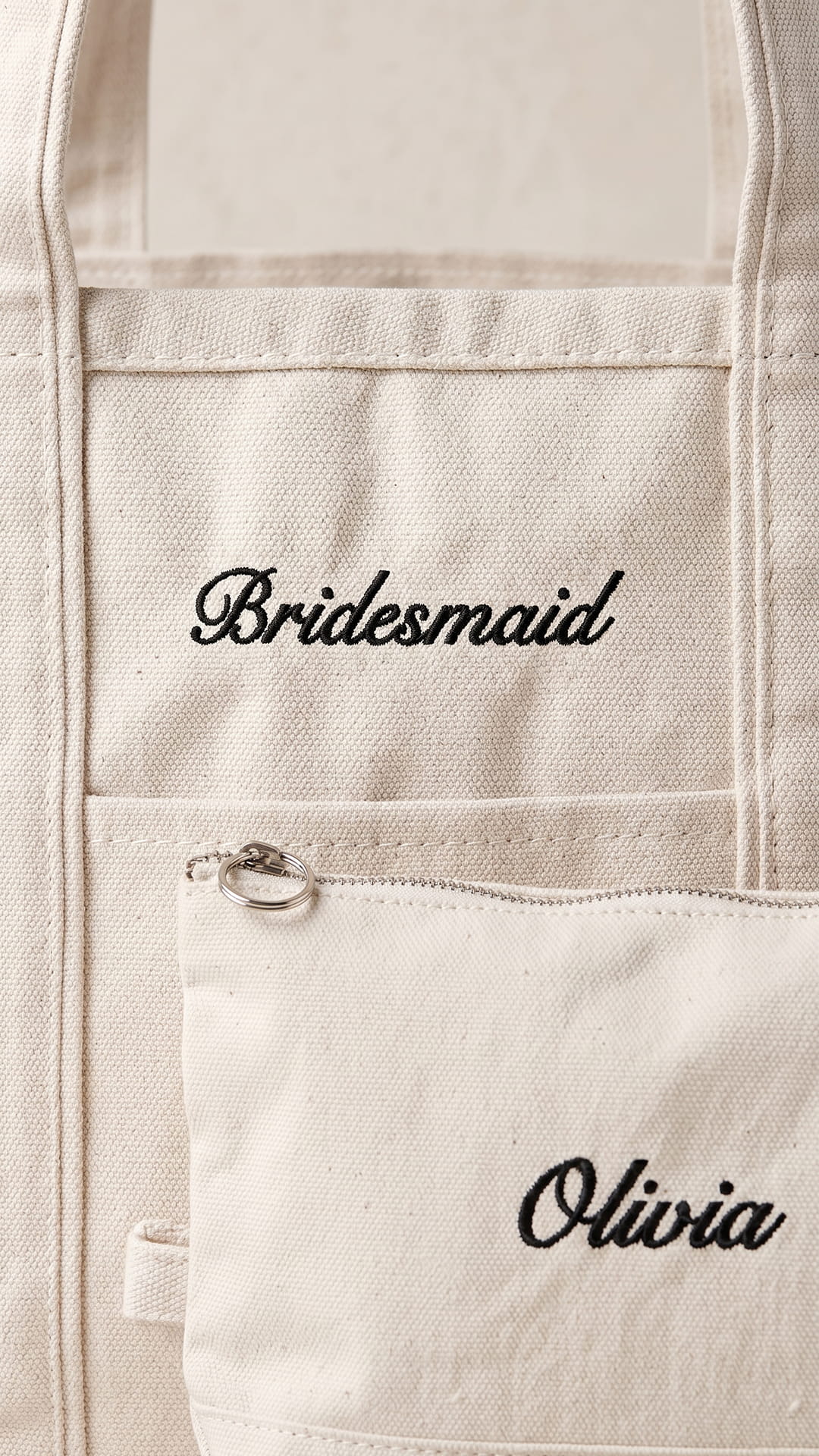 The Bridal Party Gift Set | Embroidered Tote & Personalized Makeup Bag - Image 11