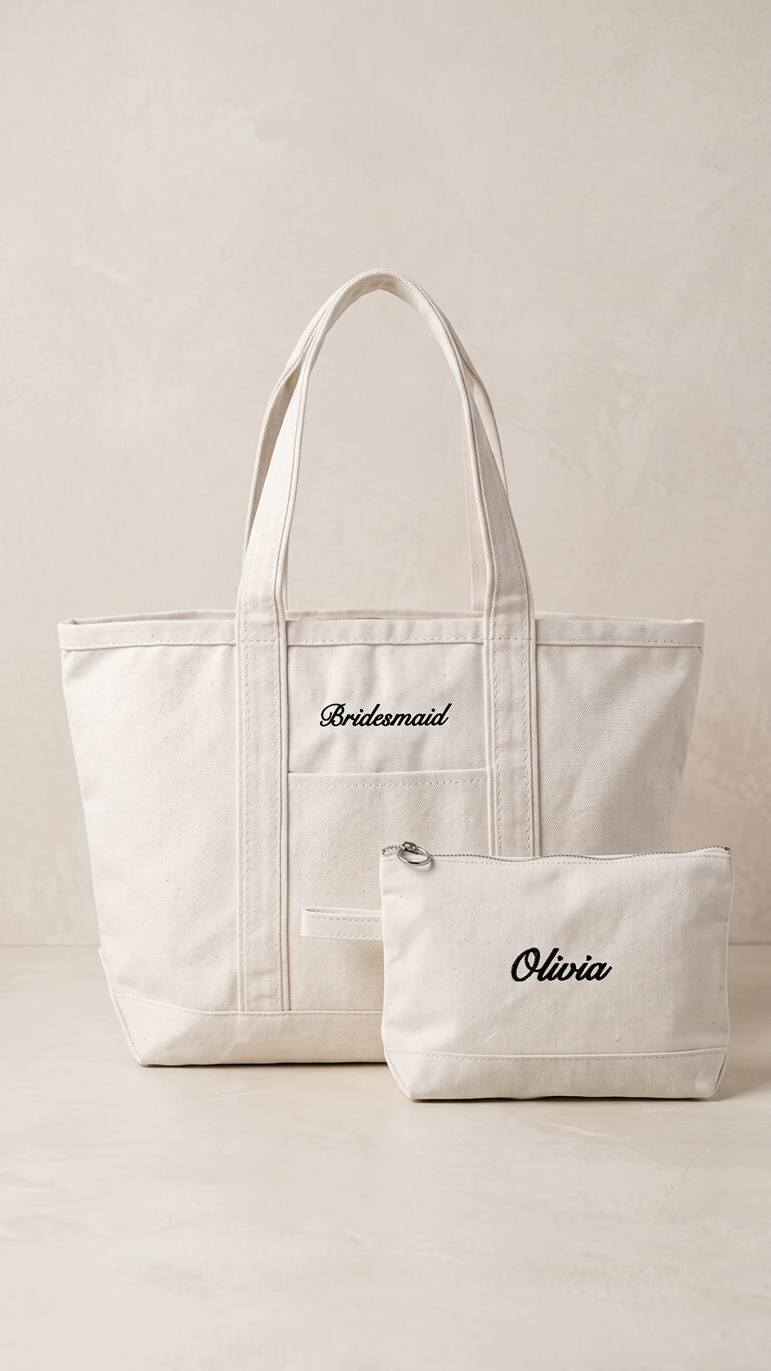 The Bridal Party Gift Set | Embroidered Tote & Personalized Makeup Bag - Image 12