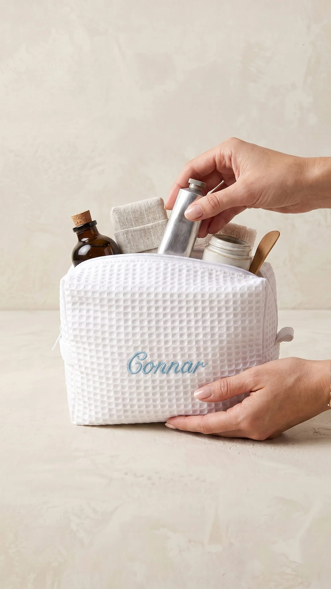 The Bridal Party Gift Set | Script Embroidered Sweatshirt & Personalized Spa Bag - Image 3