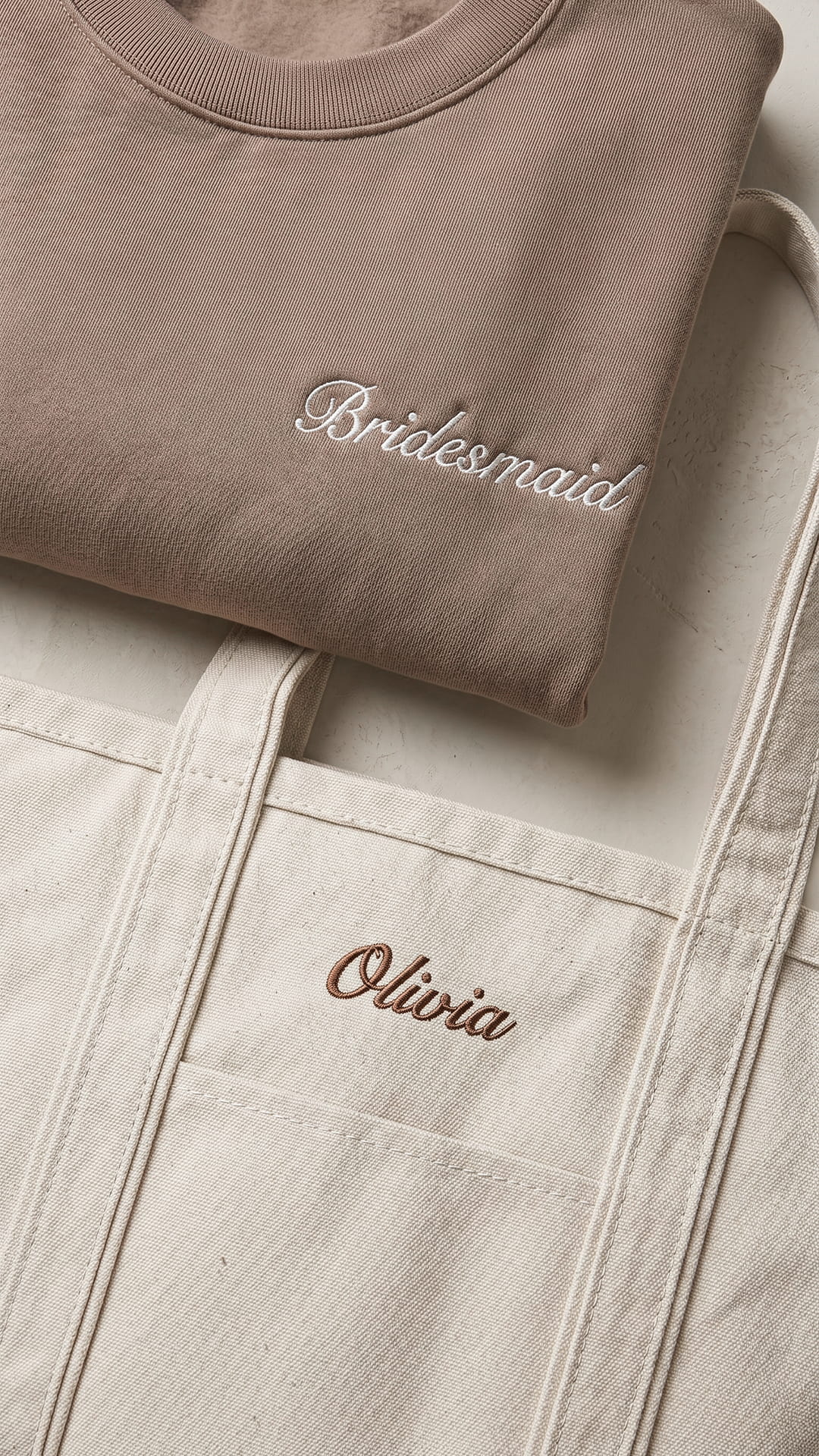 The Bridal Party Gift Set | Script Embroidered Sweatshirt & Personalized Tote - Image 9