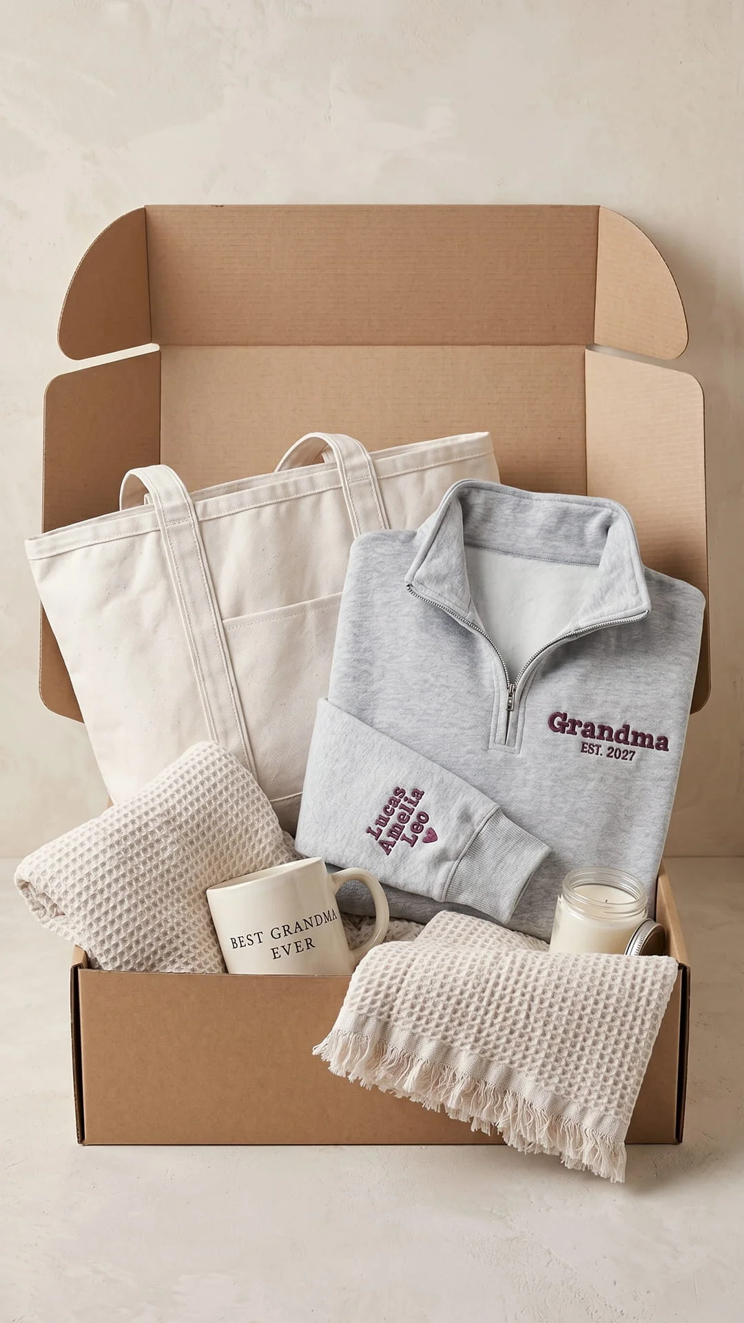 The Grandma Keepsake Box | Custom Embroidered Quarter-Zip Gift Set - Image 9