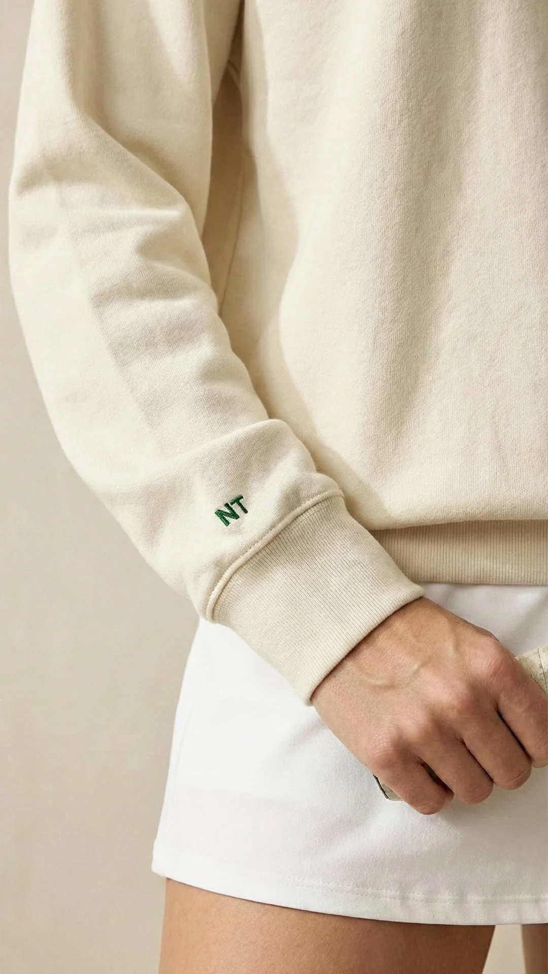 The Heritage Pickleball Sweatshirt | Natural & Court Green - Image 4