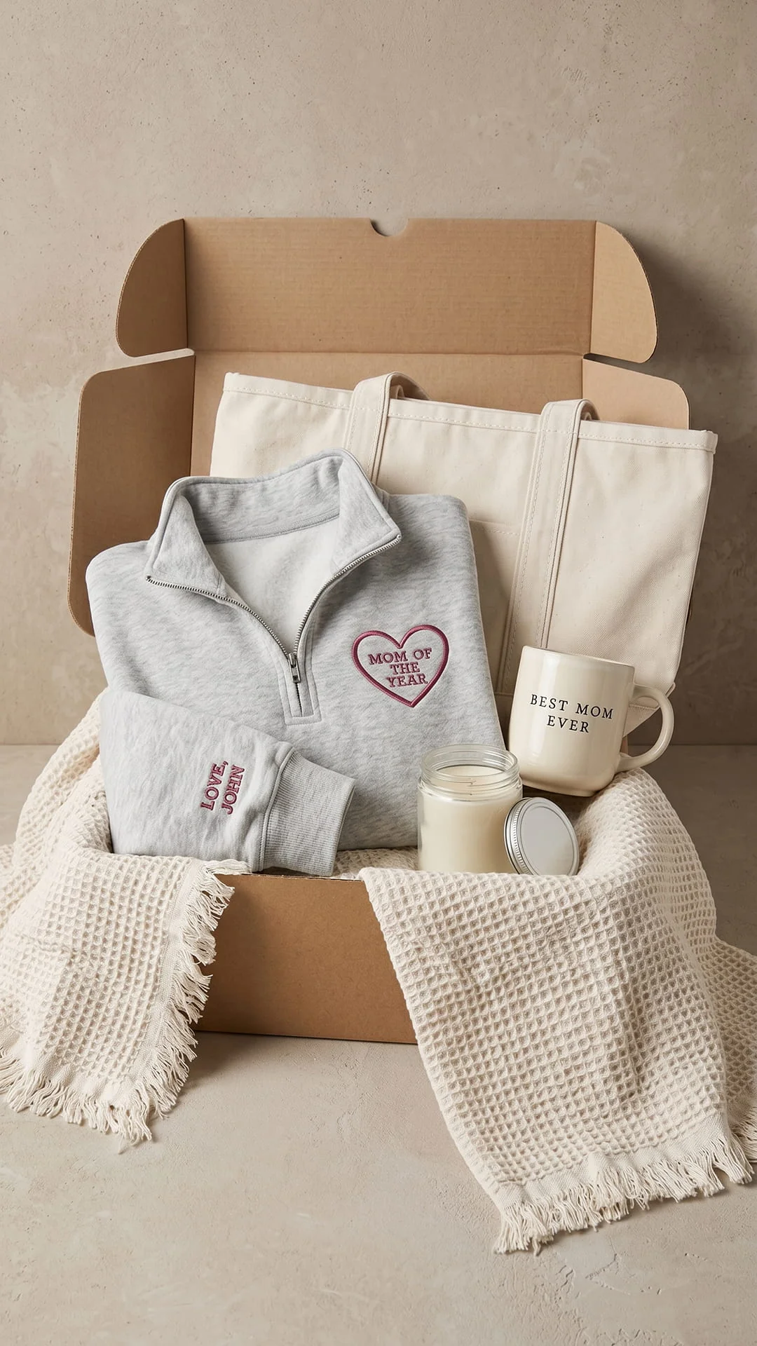 The Mom of the Year Gift Set | Embroidered Quarter-Zip Bundle