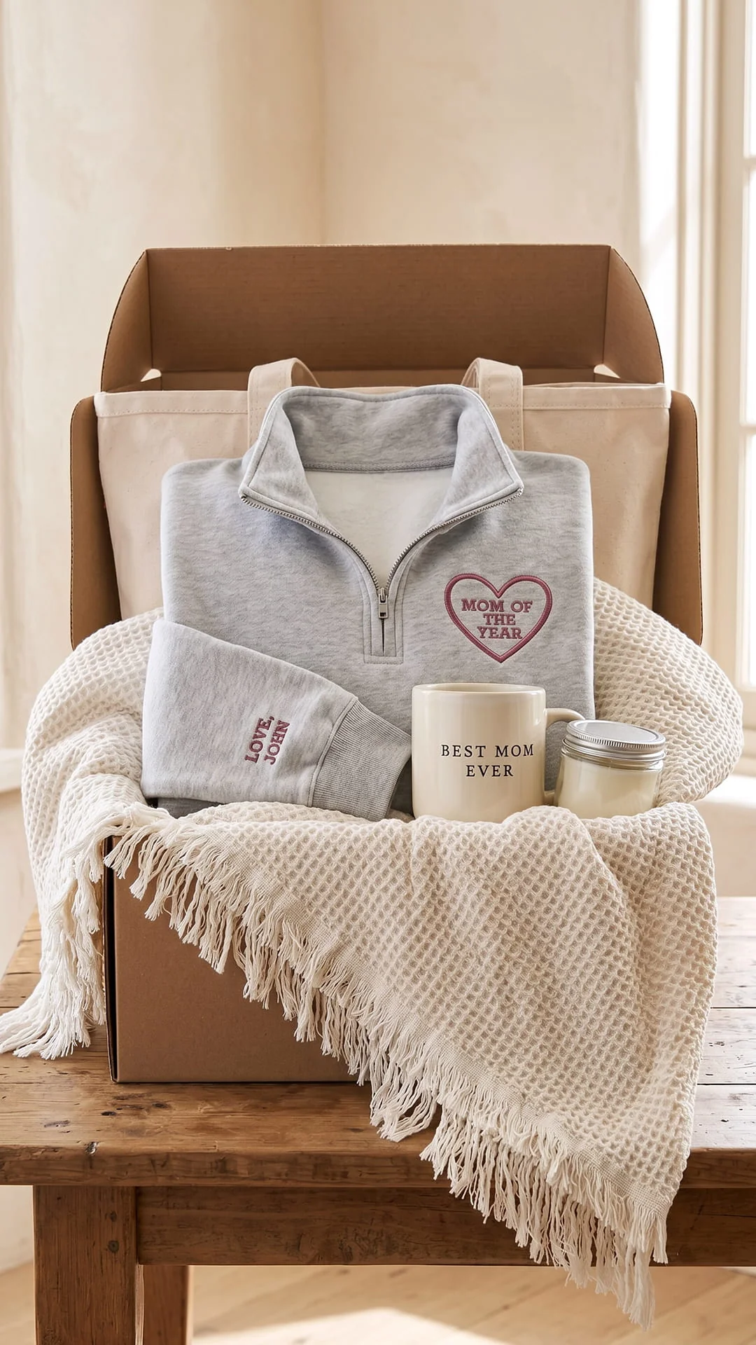 The Mom of the Year Gift Set | Embroidered Quarter-Zip Bundle - Image 6