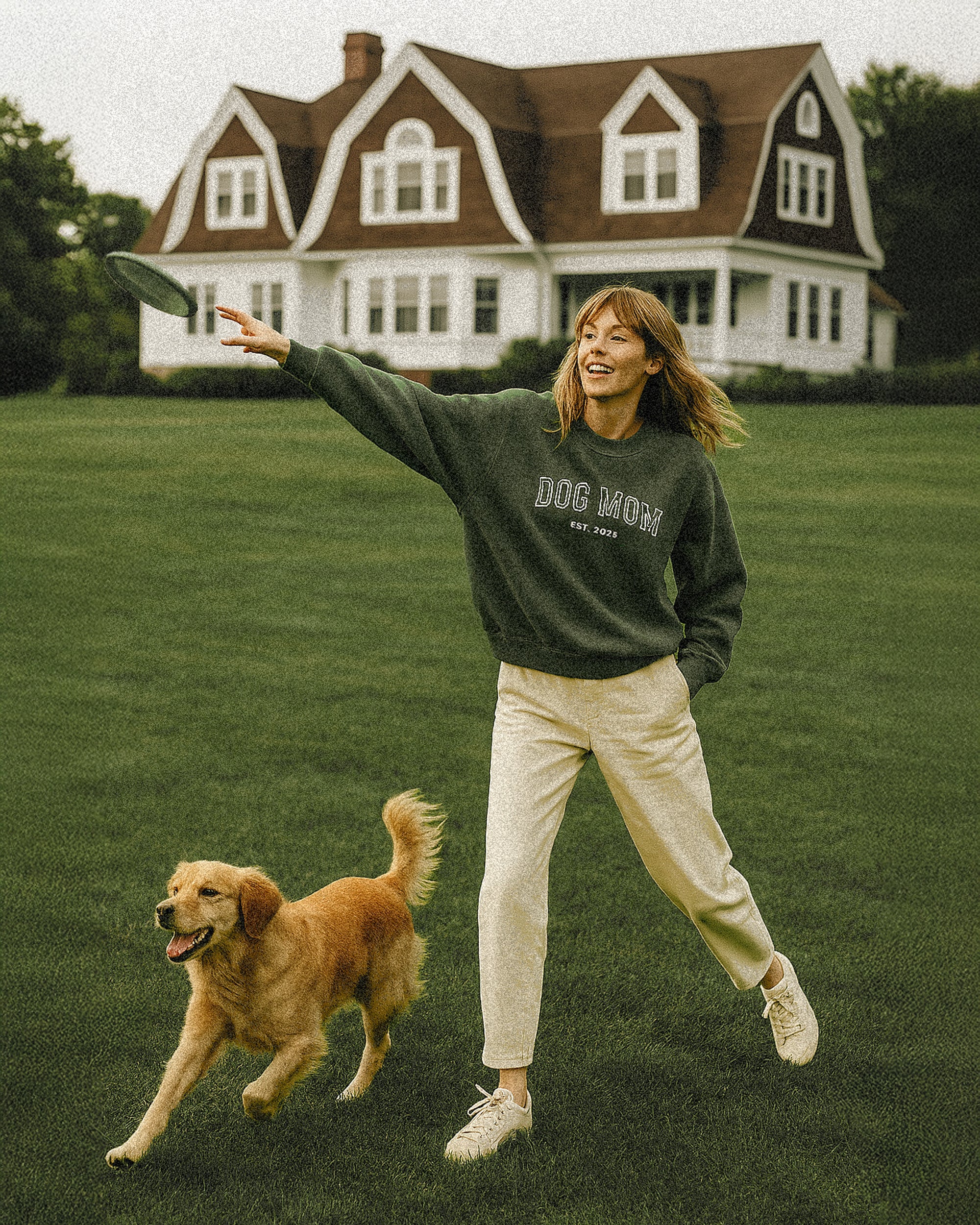 Varsity Dog Mom Embroidered Sweatshirt - Image 3